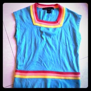 MARC JACOBS blue rainbow top sz xs New